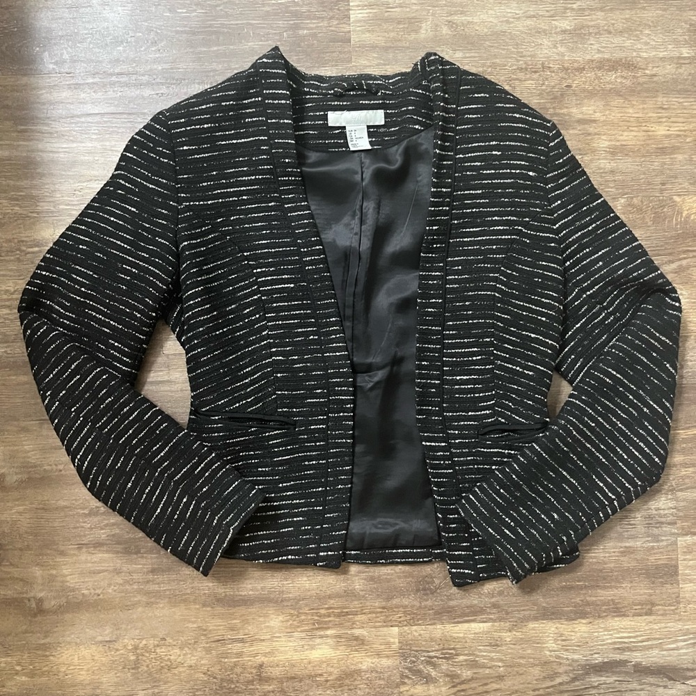 H&M Black and White Striped Jacket